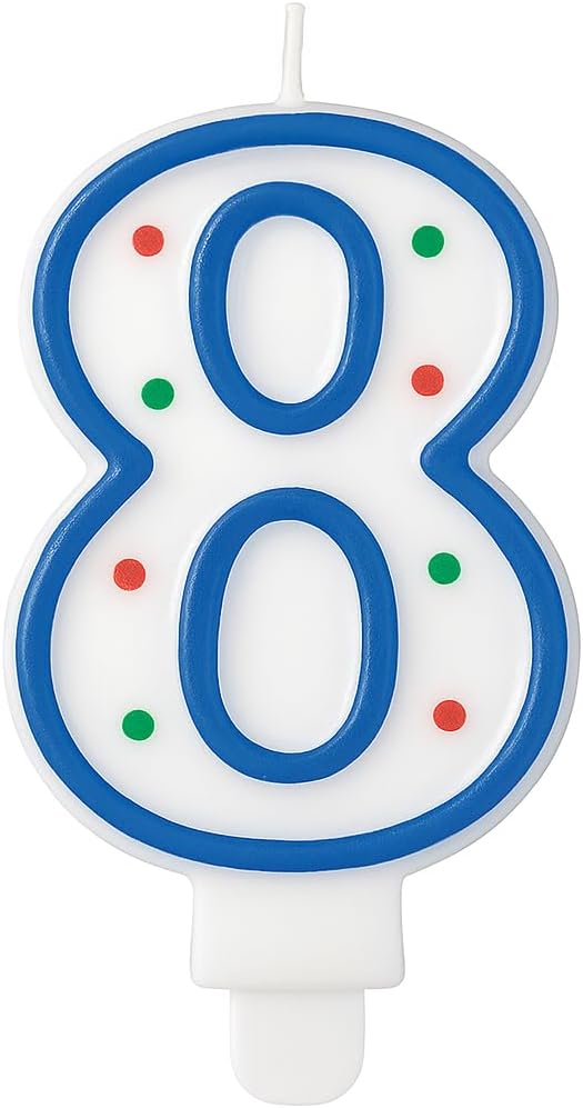 Birthday Candle Number 8 – Fun Numeric Cake Candle for Birthday Parties, Celebrations & Cake Decor