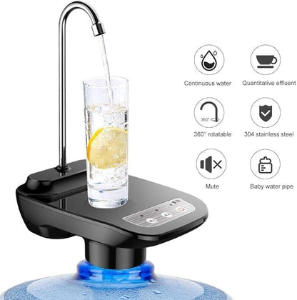 USB Rechargeable Water Bottle Dispenser Pump – Portable Automatic Electric Drinking Pump for 1-5 Gallon Jugs, Ideal for Home, Office, Kitchen, Indoor & Outdoor Use, Camping, and Picnics