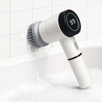 60 Pieces Electronic Cleaning Brushes for Bathroom & Kitchen | LED Display (5 Brush Heads – 3 Cleaning Modes | Powerful Scrubber for Tough Stains | Multipurpose Cordless Cleaner for Home Surfaces)