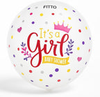120 Pieces Transparent Balloon It's a Girls (12 inch Pink Color Party Decor)