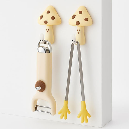 Mushroom Hook Set – Fun Design in Pack of 2 - Blue and Yellow