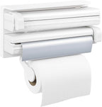 72 Pieces 3 in 1 Aluminium Triple Dispensers with Spice Rack for Kitchen Roll Tissue - White