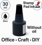 240 Pieces 30ml Black Stamp Pad Inks for Office (Craft & DIY Use)