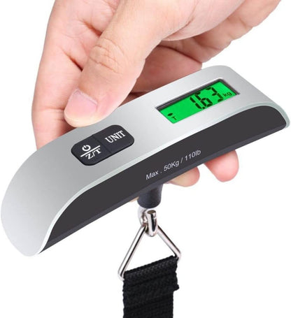 Portable Hanging Digital Scale, 50kg, LCD Digital Display, Mini Electronic, Fishing Luggage Scale