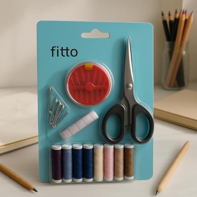 Large Sewing Kit with Scissors - Portable Travel Sewing Set with Threads, Needles, Buttons, Thimble, Tape Measure, Pins, Emergency Repair Kit