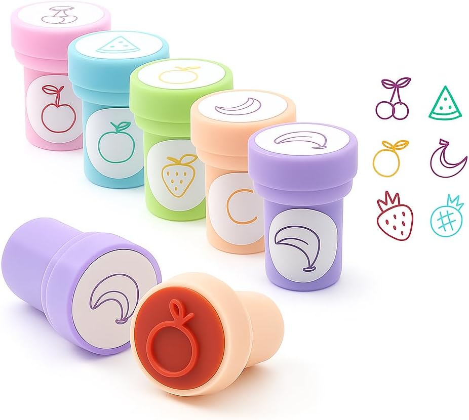 120 Pieces 6 Pieces Assorted Fruits Stamps (25mm for Kids Crafts & Art Projects)