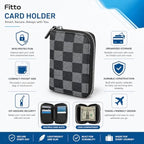 144 Pieces Blocking Zip-Around Card Holder Wallet (Multiple Card Slots – Cash Compartment – Black and Grey)