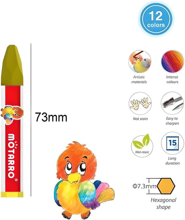 120 Pieces 12 Pieces Oil Pastel Set -s (7.3cm – 12 Vibrant Colors)