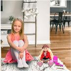 72 Pieces Blond Hair Poseable American Dolls with Hat (Leopard Dress & Red Jacket Pretty Doll 14Inch Size with Accessories Toys For Girls)