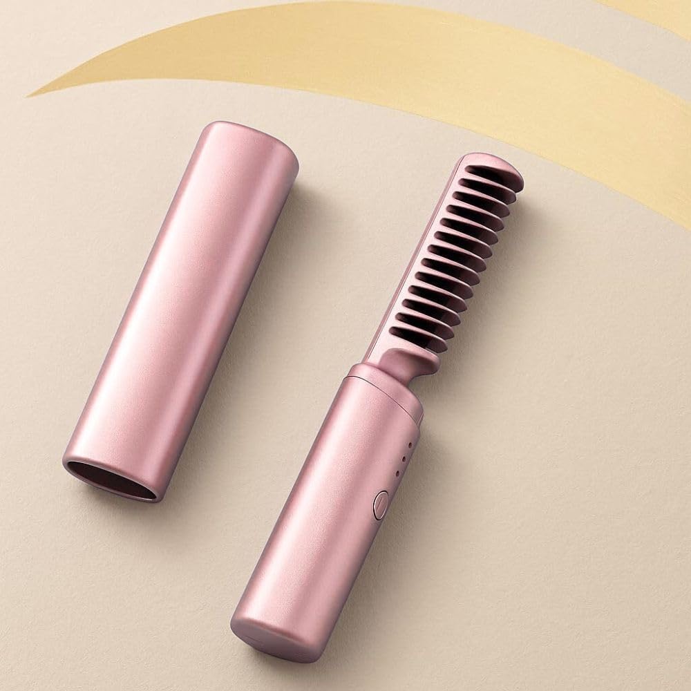96 Pieces Mini Hair Straightener Brushes (Portable Cordless Rechargeable with Negative Ions – 3 Temperature Settings – Perfect for All Hair Types – Quick Styling On-the-Go)