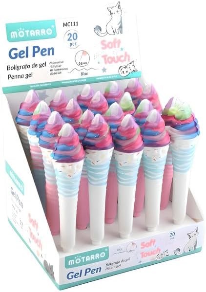 120 Pieces Ice Cream Corns (0.5mm Fancy Gel Pen – 16.5cm – Assorted Colors – Pack of 4)