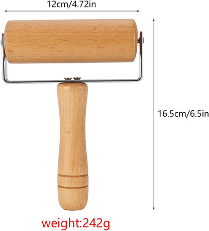 15cm Wooden Rolling Pin – Premium Natural Beechwood Dough Roller for Baking, Pastry, Pizza, and Cookies – Ergonomic Design for Easy Handling