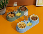 96 Pieces Cat Water & Food Feeder Bowls with Bottle (Dual Stainless Steel Bowls – Assorted Colors)