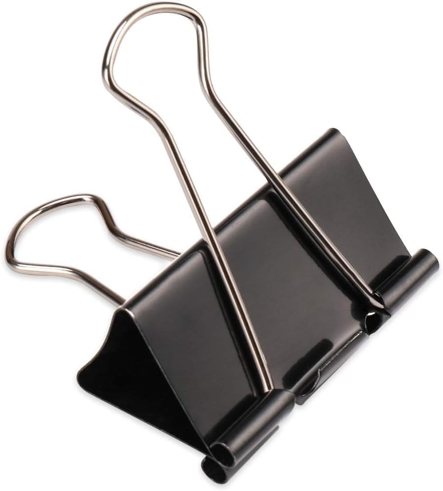 240 Pieces Binder Clips - Heavy Duty Metal Clamps for Organizing Papers (Files – Office Supplies – and Schoolwork - Durable – Reusable – Ideal for Home – Office – and Classroom Use (12Pcs 25mm – Black))