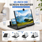 144 Pieces 10 Inch Phone Screen Magnifiers (Foldable Mobile Phone Stand with Enlarged Viewing Screen for Movies – Videos and Reading – Black)