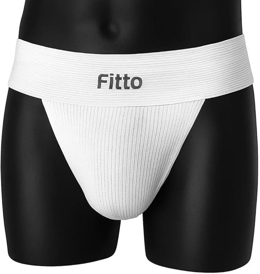 White Hernia Belt and Athletic Supporter for Men - Comfortable Support and Relief