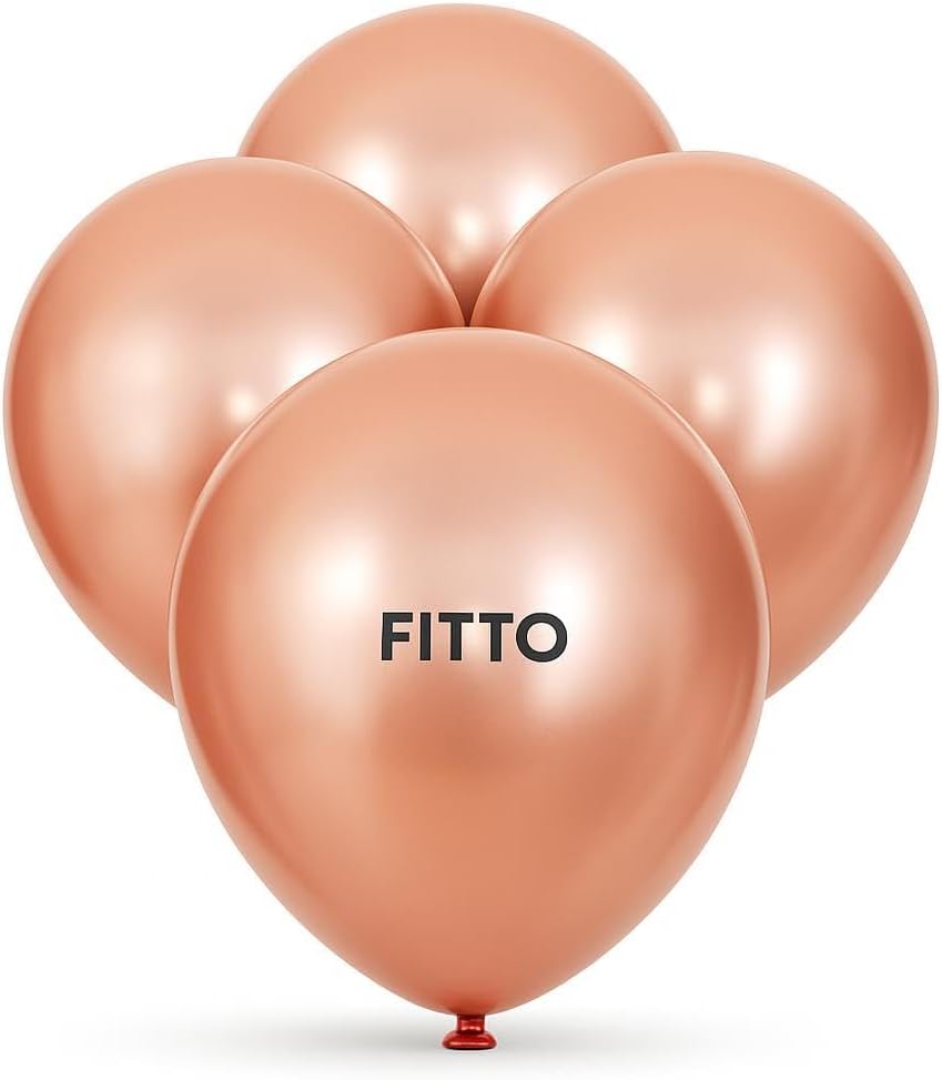 12 Inch Chrome Balloon Rose Gold Color 2.80gms Pack of 40