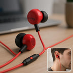 240 Pieces 3.5mm In-Ear Earphones with Microphone and Controller for Android and Computer (Red)