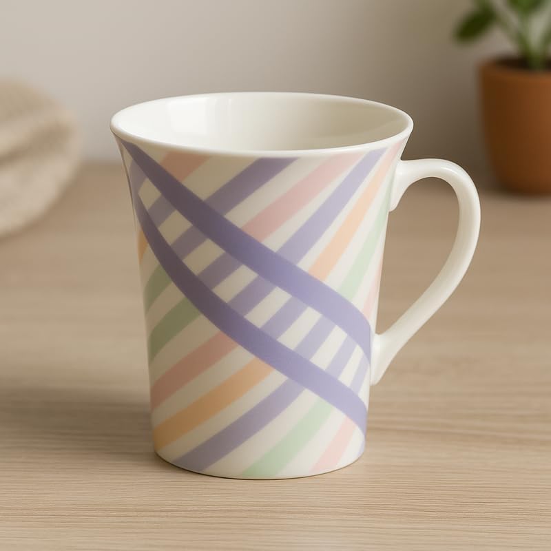 120 Pieces Colorful Stripe Ceramic Mugs with White Interior (10.5cm Height – Coffee Tea Cup)