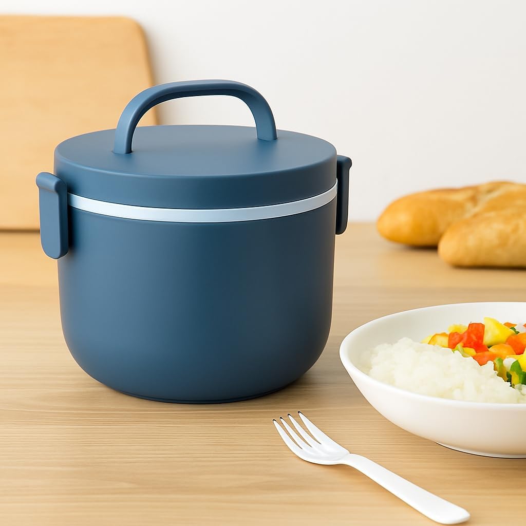 Blue Single Layer Lunch Box - Durable, Compact, Leak-Resistant, Ideal for Kids & Adults, Perfect for School, Office, and Travel - BPA-Free, Easy-to-Clean, 1-Compartment Design