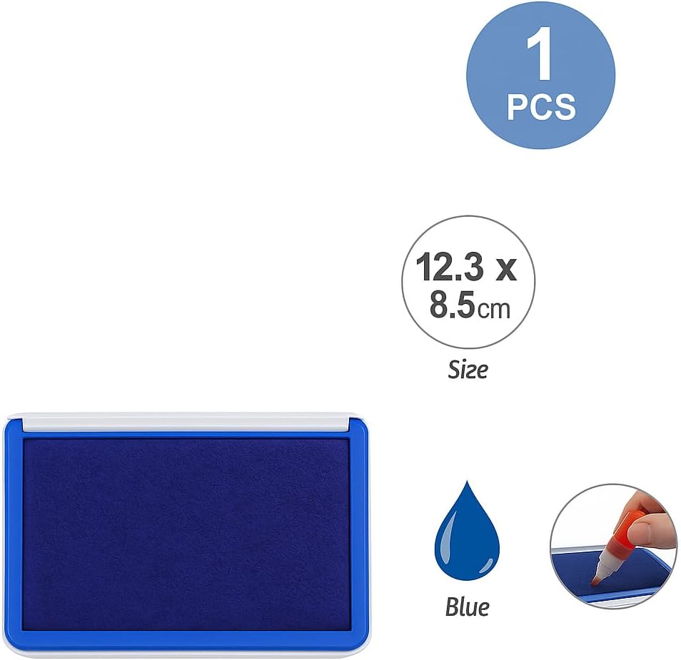 120 Pieces Blue Ink Pads (12.3x8.5cm for Office & Craft Applications)