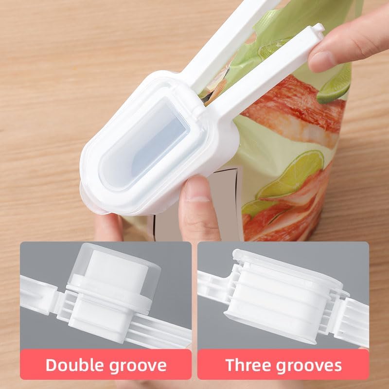 240 Pieces Large Size Sealing Clips with Cover (Double Groove Design – White)
