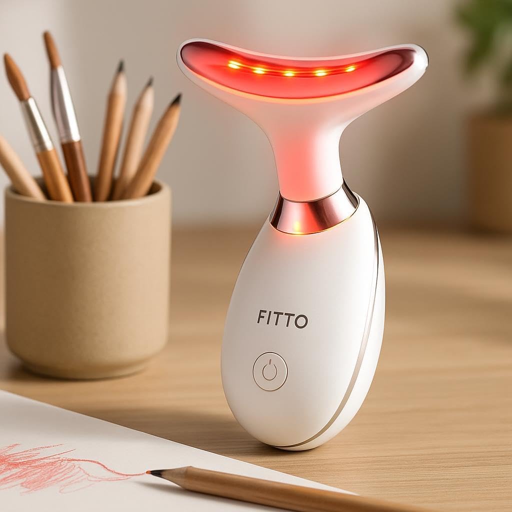 96 Pieces White Neck Face Massagers (Face Sculpting Tool with 3 Color Modes – Ergonomic Design for Neck & Jawline – Rechargeable LED for Beauty & Relaxation)