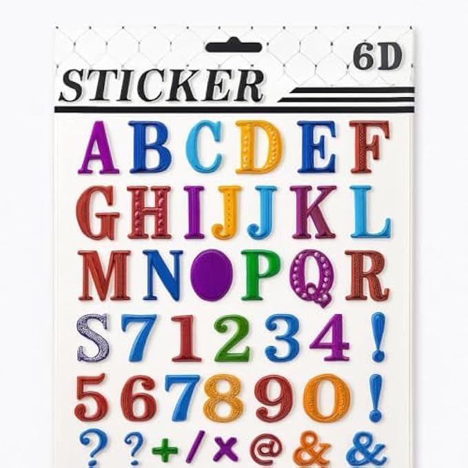 144 Pieces English Alphabet & Number Stickers (1-9 with Arithmetic Symbols for Kids – Classroom – Crafts – Scrapbooking – Homeschool)