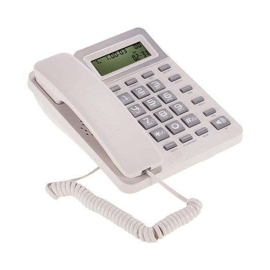Fitto Desktop Corded Landline Phone with LCD Display – Reliable Home or Office Telephone with Clear Sound, Large Screen, Caller ID, and Adjustable Volume