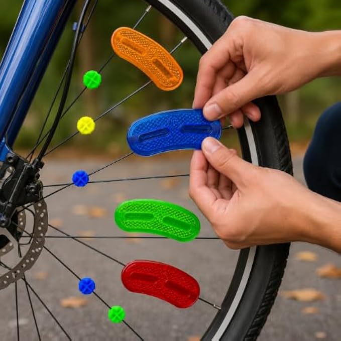 120 Pieces Bicycle Wheel Spoke Reflector Sets (Assorted Colors High-Visibility Clip-On Tire Reflectors for Road – Mountain and Fixed Gear Bikes)