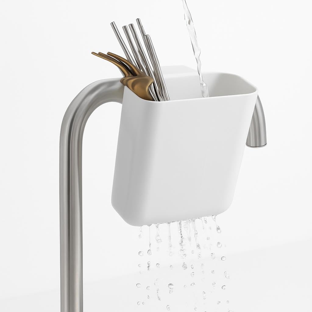 144 Pieces Long Water Sink Drain Baskets (Easy Drain Design – White)