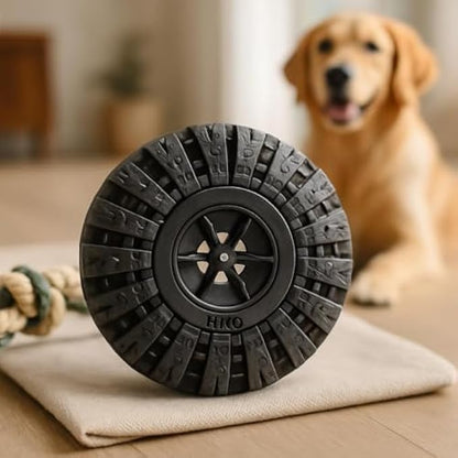 Pet Toy Circle Black 11.2x11.2cm Ring-Shaped Chew & Fetch Toy for Dogs Puppies Cats Kittens Interactive