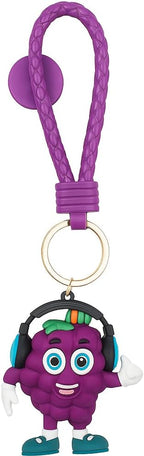 120 Pieces Grape Fruit 3D Doll Car Keychain - Purples