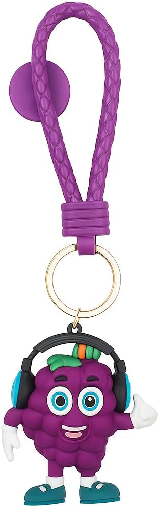 120 Pieces Grape Fruit 3D Doll Car Keychain - Purples