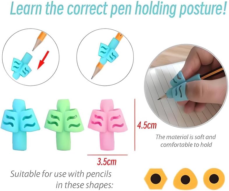 144 Pieces Assorted Colors Pencil Handles 2 Pieces (3.5x4.5cm)