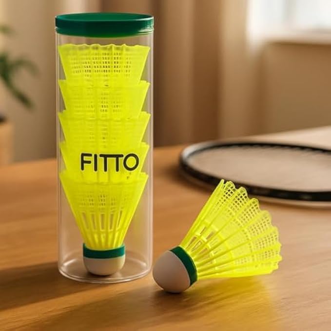 6 pcs Green Plastic Shuttlecocks for Badminton – Shuttlecock Can for Training Indoor Outdoor