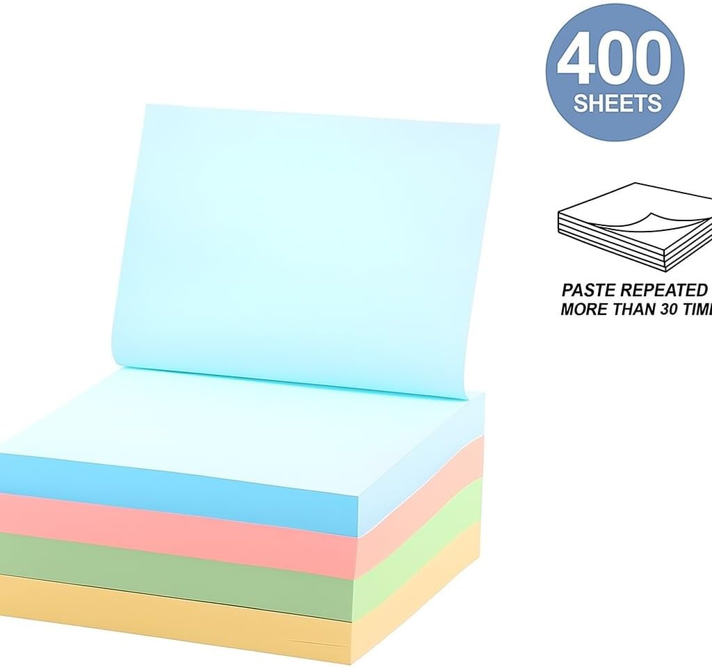 120 Pieces Sticky Notes 400 Sheets (76mm x 76mm Assorted Colors for Office and School Use)