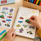 240 Pieces Glitter Vehicle Stickers (Assorted Sparkly Cars – Trains – Boats and Aircraft Peel-and-Stick Craft Decorations for Books – Cards and Projects)