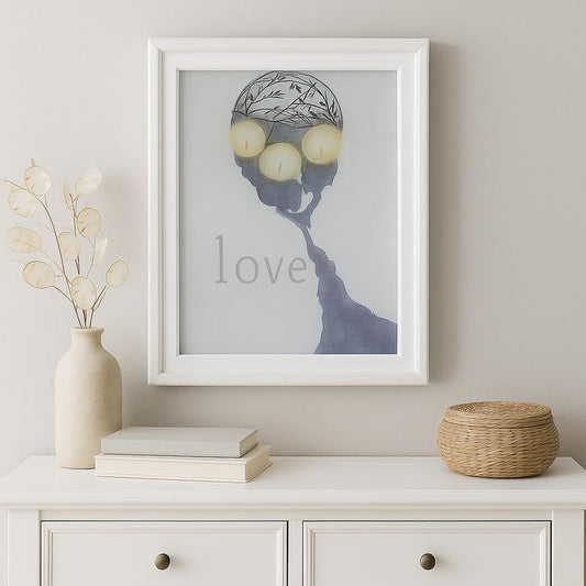 Off White Wooden Photo Frame with White Border, 6x8 Inch Size, Home Decor, Picture Display