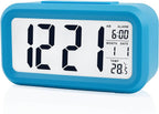 96 Pieces Smart Digital Alarm Clocks with Date & Temperature (Snooze Button – Battery Operated LCD Display Desk Clock with Night Light & Auto-Dimming for Kids – Bedroom – Home Office)
