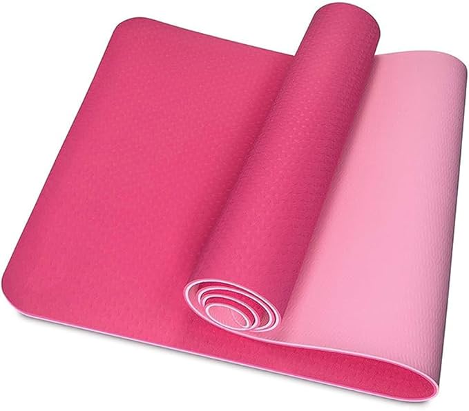 Fitto 4mm Thick Yoga Mat, 61x183cm - Non-Slip, Eco-Friendly Pink Exercise Mat for Yoga, Pilates, Fitness, and Home Workouts - Extra Cushioning for Joint Support