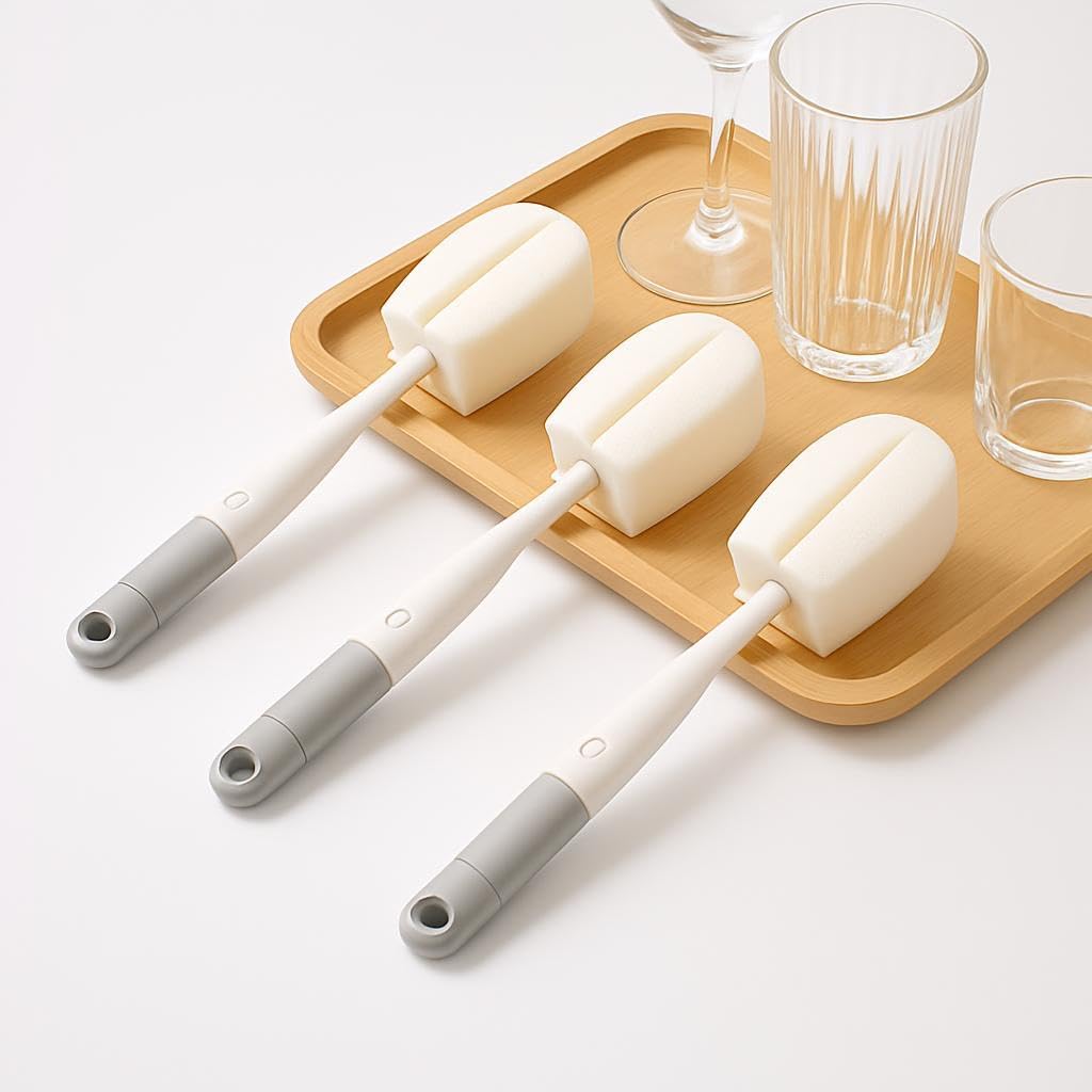 144 Pieces Three in One Cup Brushes (Sponch Brush – Twist Crevice Brush – and Beveled Brush head)