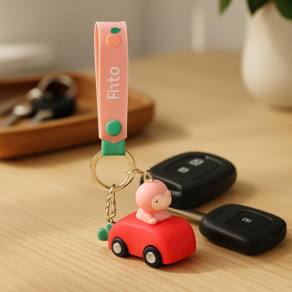 Cute Animal Car Keychain - Red