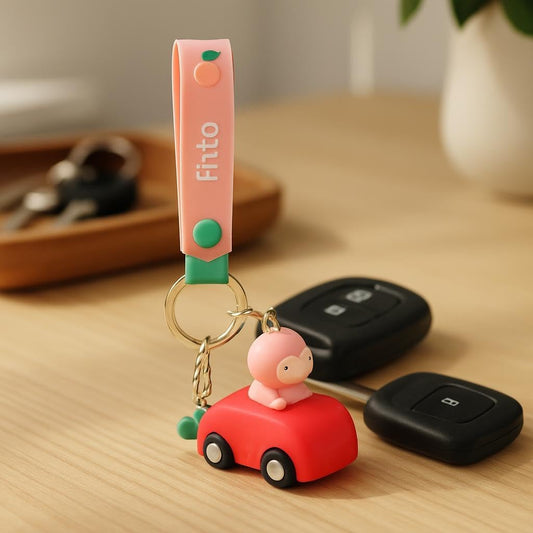 Cute Animal Car Keychain - Red