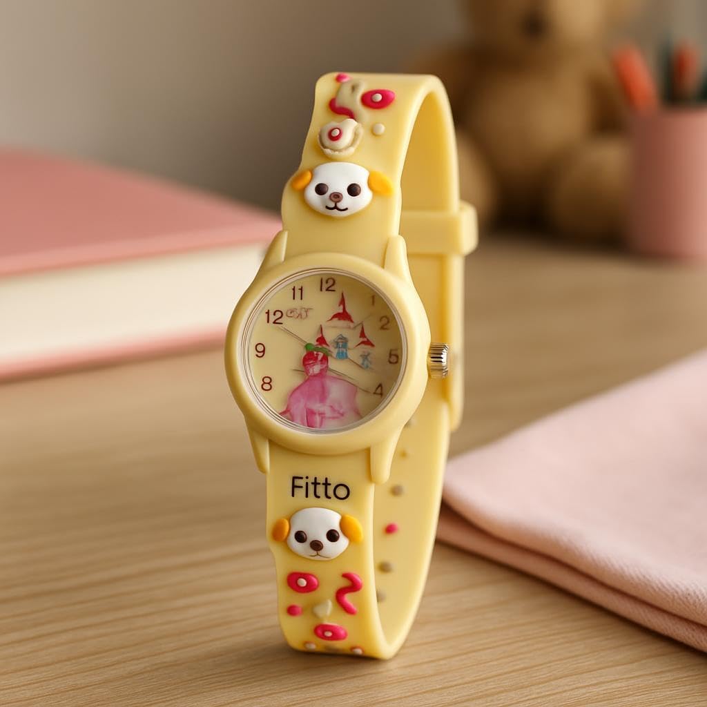 120 Pieces Analog Cartoon 3D Castle Princess Wrist Watches (Yellow)