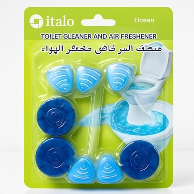96 Pieces Toilet Cleaner & Air Freshener Gel - Disinfectant Bathroom Cleaners (Limescale Remover & Odour Eliminator – Fresh Citrus Scent)