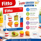 144 Pieces Food-Shaped Eraser Sets (4-Piece Assorted Drink Cup – Wrap – Fries and Chicken Pencil Erasers)