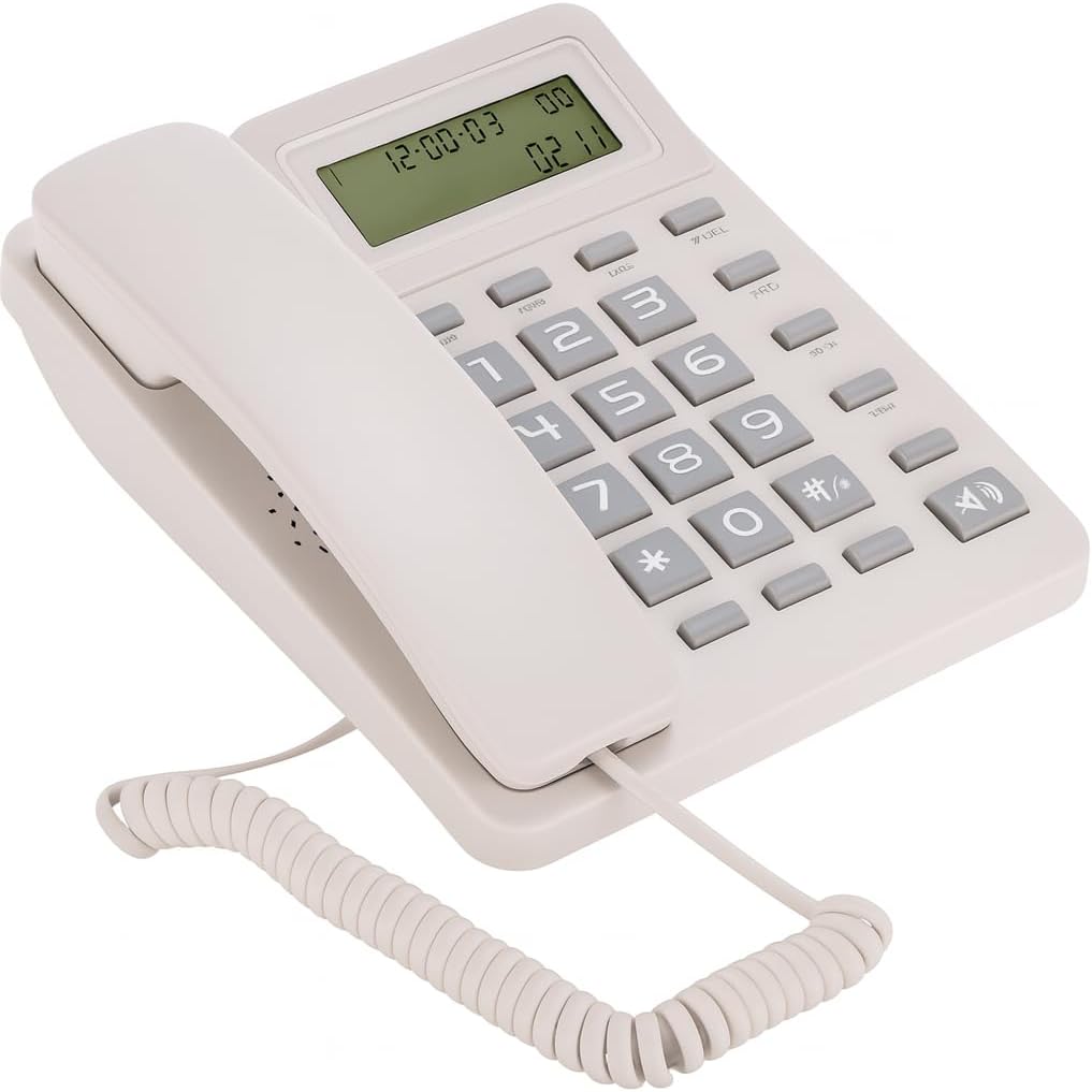 72 Pieces Desktop Corded Landline Phones with LCD Display (Reliable Home or Office Telephone with Clear Sound – Large Screen – Caller ID – and Adjustable Volume)
