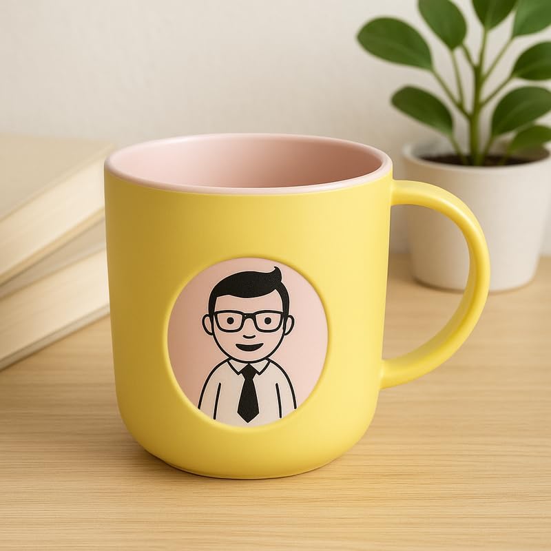 144 Pieces Plastic Mugs with Yellow Outer Surface and Light Pink Interior Design (Durable and Stylish Drinkware)