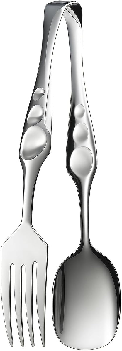 3-in-1 Fork Spoon Tong – Multifunctional Kitchen Utensil, Stainless Steel with Heat-Resistant Handles, Ideal for Serving, Cooking, and Grilling – Durable, Easy to Clean